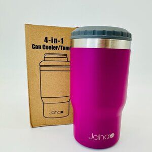 NIB Jaha 4-in-1 Stainless Can Cooler Tumbler – 14oz Hot/Cold Drink Holder